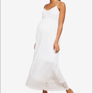 Motherhood Maternity White Lace Maxi